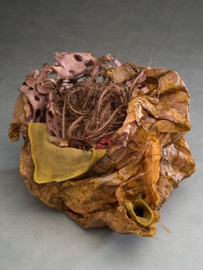 Elena Osterwalder: 'La Canasta', 2009 Other Sculpture, Abstract.  Hand made paper, amate, hemp, cotton cloth , dyed in organic colors. ...