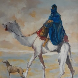 Ozzie Kajtezovic: 'sketch for horse trader', 2008 Oil Painting, Landscape. Artist Description: This was sketch painting for  Horse Trader  painting, ...