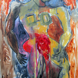 Padma Prasad: 'Context of Red', 2011 Oil Painting, Figurative. Artist Description:  Woman figure  ...