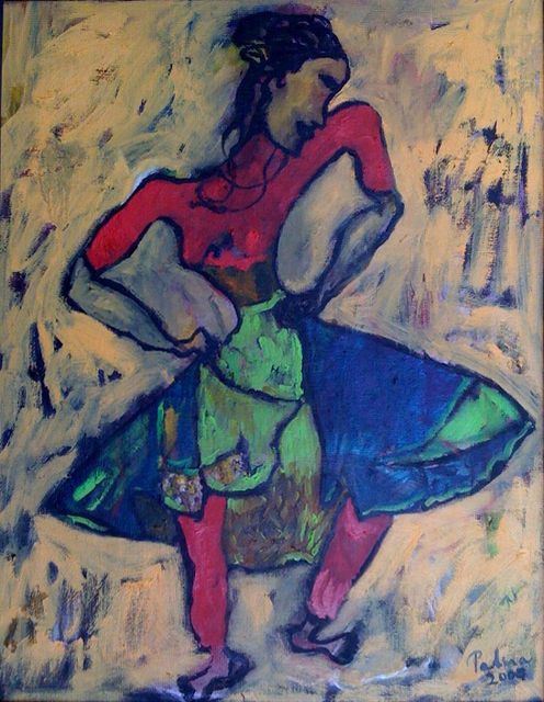 Artist Padma Prasad. 'Dancer' Artwork Image, Created in 2009, Original Painting Oil. #art #artist