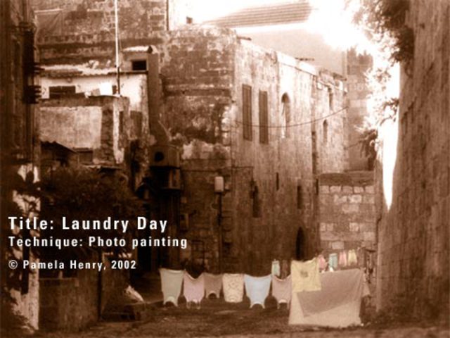 Artist Pamela Henry. 'Laundry Day' Artwork Image, Created in 2002, Original Photography Black and White. #art #artist