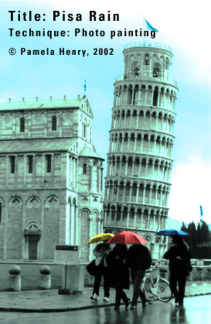 Artist Pamela Henry. 'Pisa Rain' Artwork Image, Created in 2002, Original Photography Black and White. #art #artist
