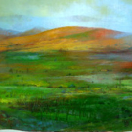 Parnaos Surabischwili: 'Morning Walk', 2010 Oil Painting, Landscape. 