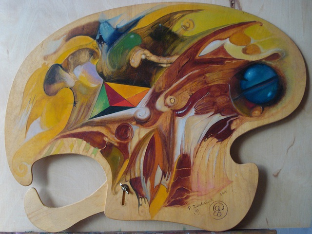 Artist Parnaos Surabischwili. 'Parna Palette' Artwork Image, Created in 2006, Original Painting Oil. #art #artist