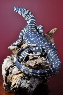 Roger Hjorleifson: 'You are in my Light', 2011 Ceramic Sculpture, Wildlife.   Clay sculpture of a Lace monitor mounted on a mallee stump.  ...