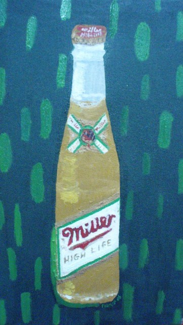Artist Patrice Tullai. 'Bottle Of Miller Beer' Artwork Image, Created in 2009, Original Mixed Media. #art #artist