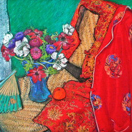 Patricia Clements: 'kimono', 2008 Oil Painting, Still Life. Artist Description:  Kimono ...