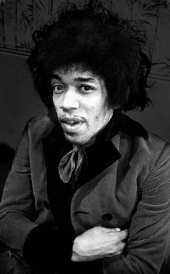 Paul Berriff: 'Jimi Hendrix', 1967 Black and White Photograph, Music.  Jimi Hendrix in his dressing room at the Troutbeck Hotel in Ilkley, England 1967.  The photograph comes signed on verso by the photographer Paul Berriff with limited edition number and authenticity certificate.  This is a limited edition ...