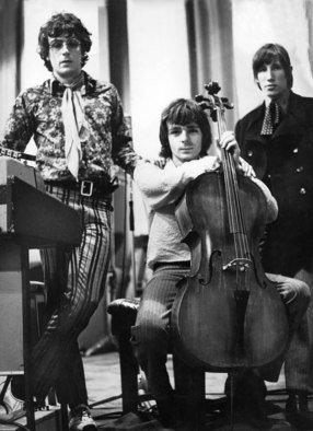 Paul Berriff: 'Pink Floyd', 1967 Black and White Photograph, Music.  Pink Floyd during a break in their recording session at Abbey Road Studios, London in March 1967. They were recording numbers for their album' Piper at the Gates of Dawn' . The photograph comes signed on the verso by photographer Paul Berriff with limited edition number and authenticity certificate...