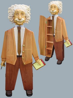 Paul Carbo: 'Albert Eintsein', 2007 Furniture, Famous People.  Custom handmade, free- standing wood cabinets as life- size caricatures of famous people ...