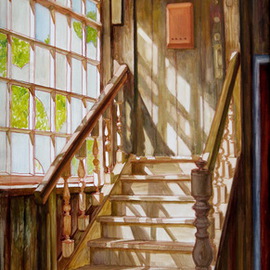 Pavel Tyryshkin: 'Stairs', 2008 Oil Painting, Interior. Artist Description:         stairs                    ...