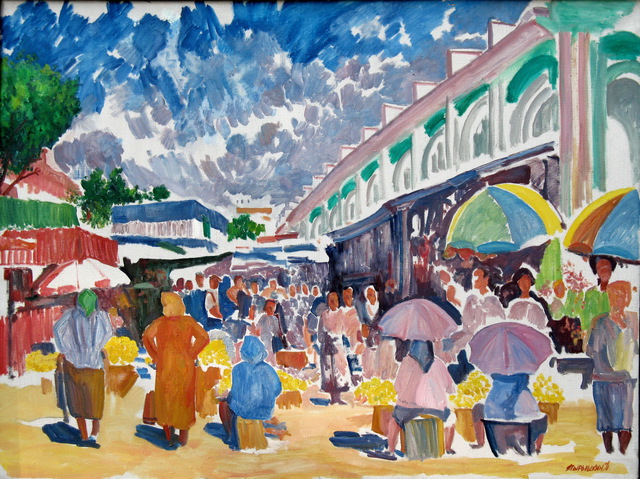 Pavel Tyryshkin  'The Market', created in 2008, Original Painting Oil.