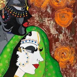 Payal Agrawal: 'QUINTESSENCE OF PREM Original Painting Canvas Art', 2017 Acrylic Painting, Abstract Figurative. Artist Description: FestiveArtLove...