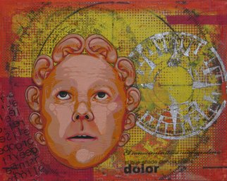 Eduardo Acevedo: 'Todo oidos   I m all hear', 2011 Acrylic Painting, Surrealism.  silvaer leaf, tranfer paper             acrylic on canvas .               ...