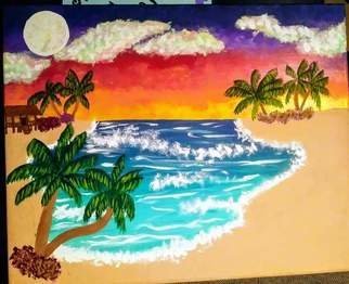 Ceejay Farve: 'tropical', 2021 Acrylic Painting, Beach. I grew up in the outer banks of NC and I just miss the beach...