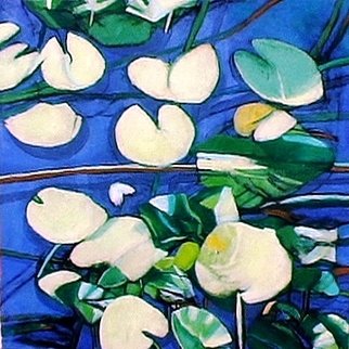 Dimitra Koula: 'waterlilies', 2015 Oil Painting, Landscape. lilies in water pond...