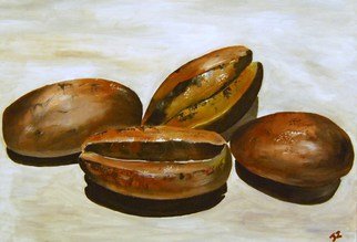 James Emerson: 'Coffee Beans', 2012 Oil Painting, Cuisine.  Coffee beans ready to roast      ...