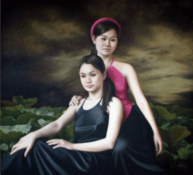 Chau Pham  'Folk Songs01', created in 2006, Original Painting Oil.
