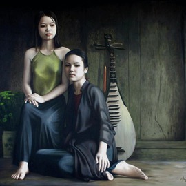 Chau Pham: 'Folk songs03', 2006 Oil Painting, Surrealism. Artist Description:  Vietnam's beauty & space        ...