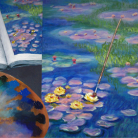 Pat Heydlauff: 'Dreaming', 2011 Acrylic Painting, Still Life. Artist Description:    Whether your dream is to visit Monet's gardens in Giverny, have your own waterlily garden or be the next Monet and paint a masterpiece, this painting reminds you to dream big.   ...
