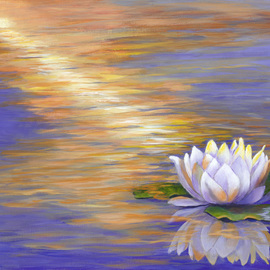 Pat Heydlauff: 'tranquil', 2016 Acrylic Painting, Spiritual. Artist Description: Tranquil with its beautiful color reflective lotus flower is the profound and powerful life- force energy that brings everything into existence and it is the alignment that allows all of us to bloom and be tranquil or at peace....