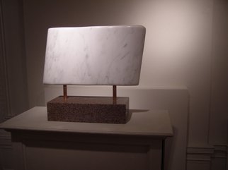 Phil Parkes: 'Flow   Marble and Granite', 2007 Stone Sculpture, Abstract.  Beautiful simple flowing white Vermont marble mounted 'suspended' above granite base ...