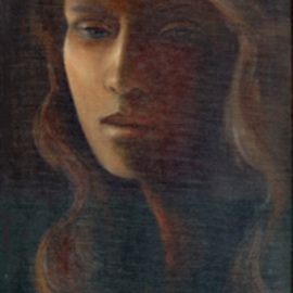Philip Hallawell: 'Muse 6', 1999 Oil Painting, Inspirational. Artist Description: This painting was done in the chiaroscuro technique on canvas on wood, so as to be able to portray the type of inspiration that slowly emerges into light....