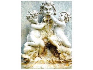 Marilyn Nosewicz: 'Cherubs Statue Fish Fountain Color Photograph', 2010 Color Photograph, Ethereal.  Photograph of fountain with water, located at Sonnenberg Gardens in Finger Lakes region of NY. Color Photograph of Marble statues. Please Email Me for any questions.         ...