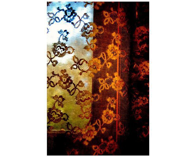 Artist Marilyn Nosewicz. 'Window Colorful Curtain Twilight Color Photograph' Artwork Image, Created in 2011, Original Printmaking Giclee - Open Edition. #art #artist