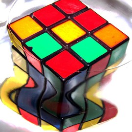 C. A. Hoffman: 'Rubix Meltdown', 2008 Color Photograph, Abstract. Artist Description:  This photo is part of my Wormhole series.  It shows what can happen when an ordinary object like a rubix cube gets swallowed by a wormhole and begins to 