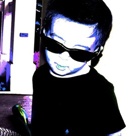C. A. Hoffman: 'Sams Cool Blue', 2008 Color Photograph, Abstract Figurative. Artist Description:  Blue and cool.  Nothing says it better than a great pair of black sunglasses and the right  cool dude to wear them! ...