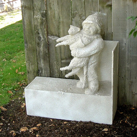 Michael Pickett: 'Best Friends Sculpture', 1992 Other Sculpture, People. Artist Description:   Cat and Little Boy  ...