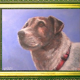 Michael Pickett: 'Odie', 2010 Acrylic Painting, Dogs. Artist Description:  You can learn how to paint this painting yourself. Go to www. pickettonline. com and click on Enter, then click on the YouTube link. Thank You.  ...