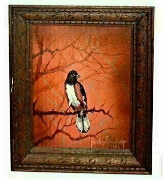 Michael Pickett: 'Rufous Sided Towhee', 1982 Acrylic Painting, Birds. 