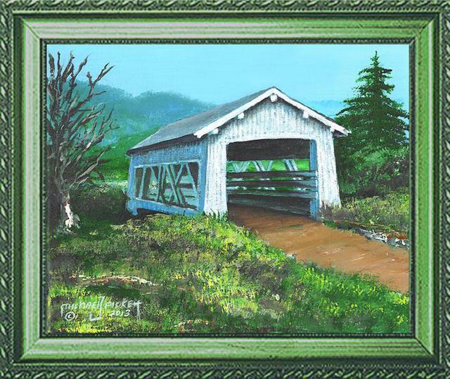Artist Michael Pickett. 'Sandy Creek 1921 Covered Bridge' Artwork Image, Created in 2012, Original Photography Other. #art #artist
