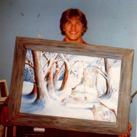 Michael Pickett: 'This is me when I was younger ', 1975 Oil Painting, Surrealism. Artist Description:  In 1975 I painted a surreal landscape to be sent to Minnesota.It was so long ago I can't remember the size or weight.  ...