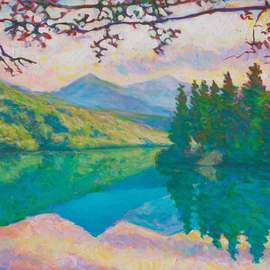 Vlad Paduraru: 'Landscape Barcis S1  7', 2017 Oil Painting, Landscape. Artist Description: landscape, lake, barcis , italy, colors, light...