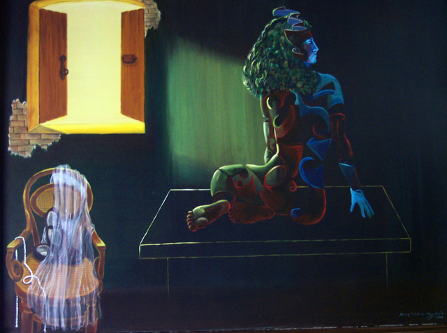 Jorge De La Fuente  'Isadora Duncan', created in 1989, Original Painting Oil.