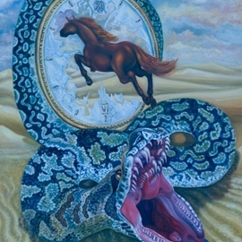 Olesya Novik: 'Rings of the time', 2006 Oil Painting, Surrealism. Artist Description:  Show to us wish of every human to be faster, than time   ...