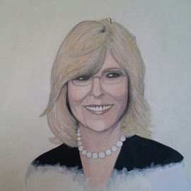 Patricia Cummings: 'Diane Keaton', 2014 Acrylic Painting, Portrait. Artist Description:  Diane Keaton, actress, portrait of Diane Keaton, Route 66 ...
