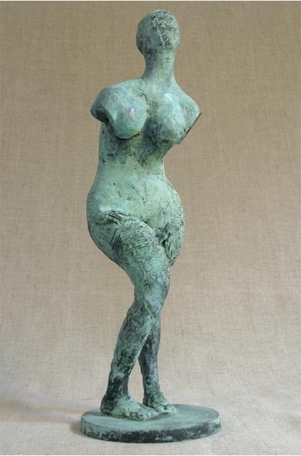 Penko Platikanov  'Standing Woman', created in 2005, Original Sculpture Bronze.