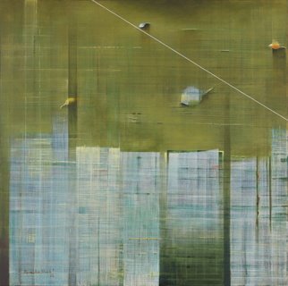 Prabha Shah: 'a moment suspended in time', 2017 Oil Painting, Abstract Landscape. 
