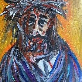 Mary Schwartz: 'easter eyes', 2021 Acrylic Painting, Abstract Figurative. Artist Description: The Way of the Cross...