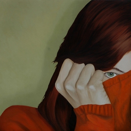 Peter Seminck: 'Green Eyed Girl', 2015 Oil Painting, People. Artist Description:  peoplegirlwomanrealism...