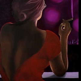 Peter Seminck: 'lady in red', 2019 Oil Painting, People. Artist Description: oil on canvas...
