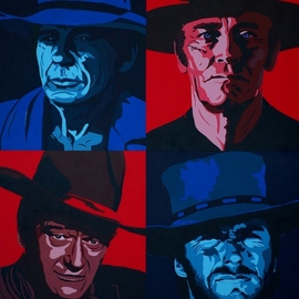Peter Seminck: 'western guys', 2020 Acrylic Painting, Portrait. Artist Description: Movie heros...