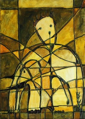 Lubomir Korenko: 'THE LITTLE BOY AND THE ELEPHANT', 2015 Mixed Media, Abstract.     Painting about humanity and friendship between 