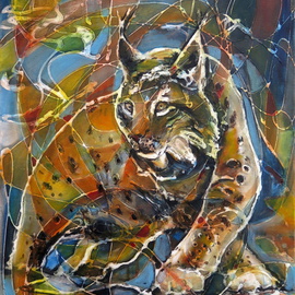 Lubomir Korenko Artwork Wild Europe Lynx , 2016 Mixed Media, Animals