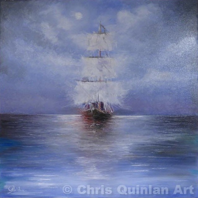 Chris Quinlan  'Into The Blue', created in 2016, Original Painting Oil.