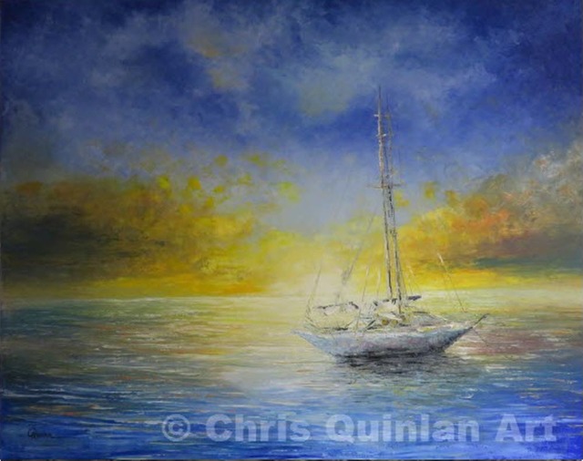Chris Quinlan  'Sail Away', created in 2016, Original Painting Oil.